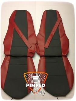 TRUCK SEAT COVERS VOLVO FH/FM 02-08 Red ECO LEATHER no arm rest Red