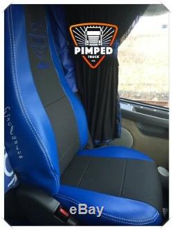 TRUCK SEAT COVERS VOLVO FH/FM 02-13 Blue ECO LEATHER SEAT COVERS +embroidery