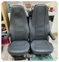 TRUCK SEAT COVERS VOLVO FH/FM 2002-2013 Dark Grey full ECO LEATHER Seats Covers