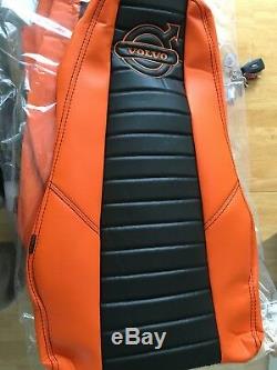 TRUCK SEAT COVERS VOLVO FH/FM 2002-2013 Orange&Black ECO LEATHER SEAT COVERS