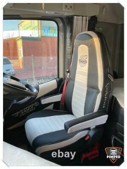 TRUCK SEAT COVERS VOLVO FH4 Black&BEIGE ALCANTARA ECO LEATHER SEAT COVERS