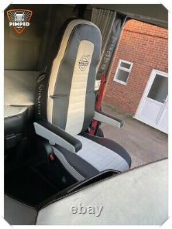 TRUCK SEAT COVERS VOLVO FH4 Black&BEIGE ALCANTARA ECO LEATHER SEAT COVERS
