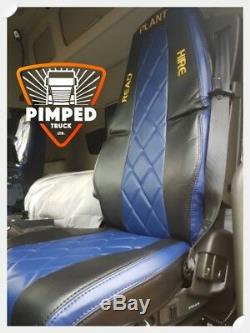 TRUCK SEAT COVERS VOLVO FH4 Black&Navy Blue ECO LEATHER SEAT COVERS