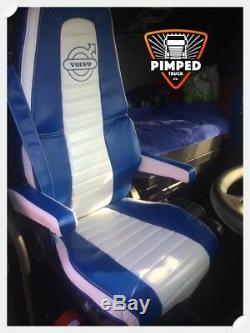 TRUCK SEAT COVERS VOLVO FH4 Blue&white ECO LEATHER SEAT COVERS