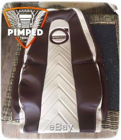 TRUCK SEAT COVERS VOLVO FH4 Brown&Beige ECO LEATHER SEAT COVERS v-style