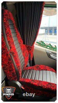 TRUCK SEAT COVERS VOLVO FH4 ECO LEATHER SEAT COVERS with DUTCH PLUSH