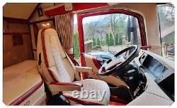 TRUCK SEAT COVERS VOLVO FH4 / FH5 Beige&Burgundy ALCANTRA / ECO LEATHER COVERS