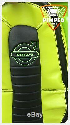 TRUCK SEAT COVERS VOLVO FH4 Lime Green&Black ECO LEATHER SEAT COVERS