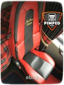 TRUCK SEAT COVERS VOLVO FH4 Red&Black ECO LEATHER SEAT COVERS