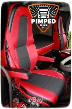 TRUCK SEAT COVERS VOLVO FH4 Red ECO LEATHER SEAT COVERS