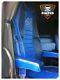 TRUCK SEAT COVERS VOLVO FH4 navy blue&blue ECO LEATHER SEAT COVERS