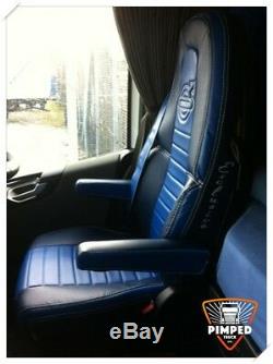 TRUCK SEAT COVERS VOLVO FH4 navy blue&blue ECO LEATHER SEAT COVERS