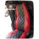 TRUCK SEAT COVERS VOLVO red &black diamonds ECO LEATHER SEAT COVERS