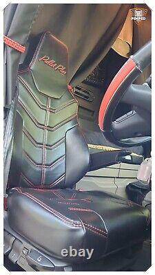 TRUCK SEAT COVERS for Man TGX NEW GEN ECO LEATHER SEAT COVERS UV Style Black