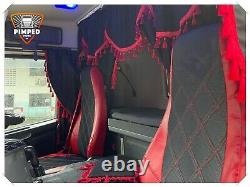 TRUCK SEAT COVERS for SCANIA R/P/G 2005-2013 ECO LEATHER dbl diamonds