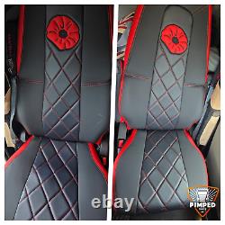 TRUCK SEAT COVERS for VOLVO FH5 /FH4 black full ECO LEATHER with 3D effect POPPY