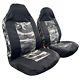 Tactical Canvas Seat Covers For Cars Trucks SUVs Vans Camouflage Black Front Set