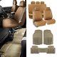 Tan Integrated Seatbelt Seat Covers for Truck TODOTERRENO with Beige Floor Mats