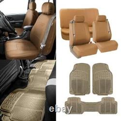 Tan Integrated Seatbelt TODOTERRENO Truck Seat Covers with Beige Floor Mats