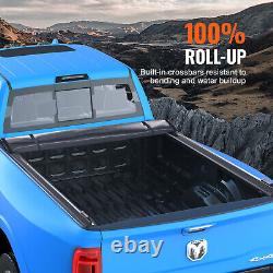 Truck Bed Cover, Roll Up Truck Bed Tonneau Cover, Compatible with 2002-2018 Dodg