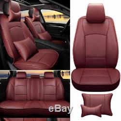 Truck Car Seat Cover Set For Ford F-150 2010-2019 5 Seat Front Rear Red Wine