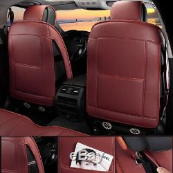 Truck Car Seat Cover Set For Ford F-150 2010-2019 5 Seat Front Rear Red Wine