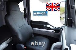 Truck Eco Leather Seat Cover Fit Man Tgx / Tgs /tga Pair Of Black 2010-2021