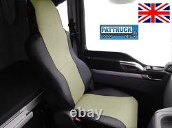 Truck Eco Leather Seat Covers Fit Man Tgx / Tgs /tga Pair Of Black And Beige