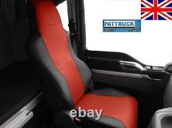 Truck Eco Leather Seat Covers Fit Man Tgx / Tgs /tga Pair Of Black And Red