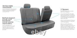 Truck Gray Seat Covers Set with Heavy Duty Floor Mat Combo for AUTO