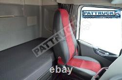 Truck Half Eco Leather Seat Covers Compatible With Volvo Fh5 Black / Red