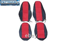 Truck Half Eco Leather Seat Covers Compatible With Volvo Fh5 Black / Red