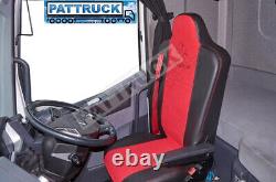 Truck Half Eco Leather Seat Covers Fit Renault T Range Pair Of Black And Red