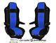 Truck Seat Cover Black Blue Velour for Iveco Eco Stralis from 2013 2 SEAT BELTS
