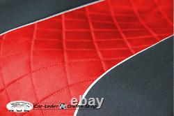 Truck Seat Cover Black Red Velour for Iveco Eurocargo from 2008 2 SEAT BELTS