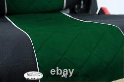 Truck Seat Cover Fabric Velour Green for Iveco Stralis from 2003 2 SEAT BELTS