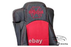 Truck Seat Cover Leatherette Fabric Black Red Oldschool for Mercedes Actros MP5
