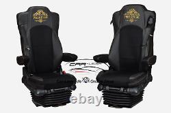 Truck Seat Cover Leatherette Fabric Black for Mercedes Actros MP4 2 Pneumatics