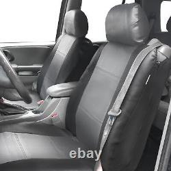 Truck Seat Cover for Integrated Seatbelt Gray Black with black Floor Mats