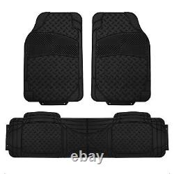 Truck Seat Cover with Integrated Seatbelt Black with black Floor Mats