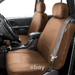 Truck Seat Cover with Integrated seat Belt Tan with Black Floor Mats
