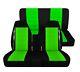 Truck Seat Covers 2001 Dodge Ram 40-20-40 Front Solid Rear Black Lime Green