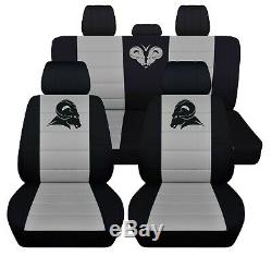 Truck Seat Covers 2007 Dodge Ram Front and Rear Seats Black Silver Personalized