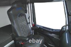 Truck Seat Covers Compatible Iveco S -way Eco Leather Black & Blue Stitches