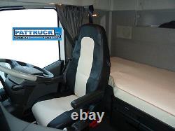Truck Seat Covers Compatible With Volvo Fh4 2013-2021 Eco Leather Black / Beige