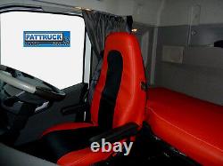 Truck Seat Covers Compatible With Volvo Fh4 2013-2021 Eco Leather Red-black