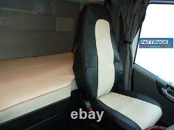 Truck Seat Covers Compatible With Volvo Fh5 Eco Leather Black / Beige