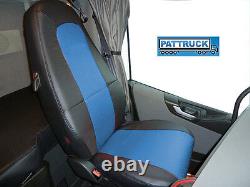 Truck Seat Covers Compatible With Volvo Fh5 Eco Leather Black-blue