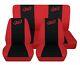 Truck Seat Covers Fits 1979 Jeep CJ7 Red with Black Inserts Front and Rear Set