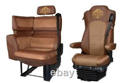 Truck Seat Covers Prestige Faux Leather Brown fits Mercedes Actros MP5 Solostar